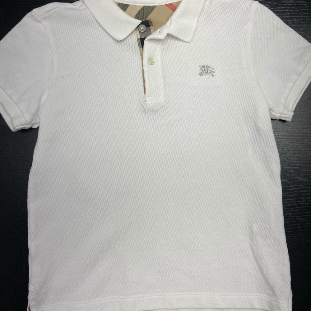 Burberry White Polo Shirt, Sz 5
